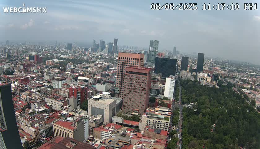 West Facing of Mexico City from Torre Latino Americana Tower Live Cam - Cuauhtemoc, Ciudad de Mexico, Mexico