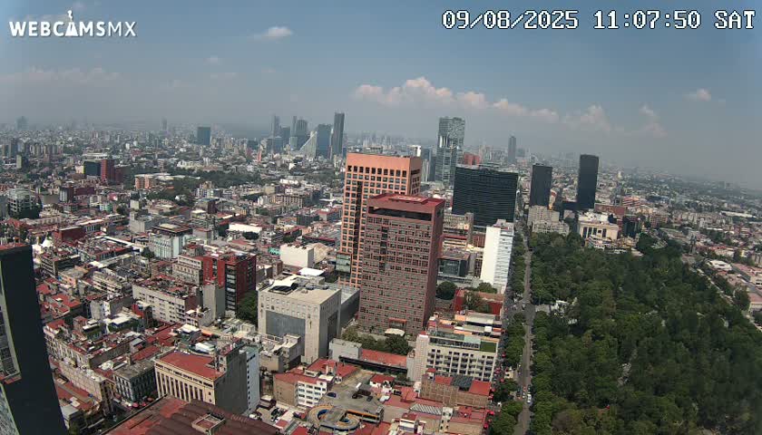 West Facing of Mexico City from Torre Latino Americana Tower Live Cam - Cuauhtemoc, Ciudad de Mexico, Mexico