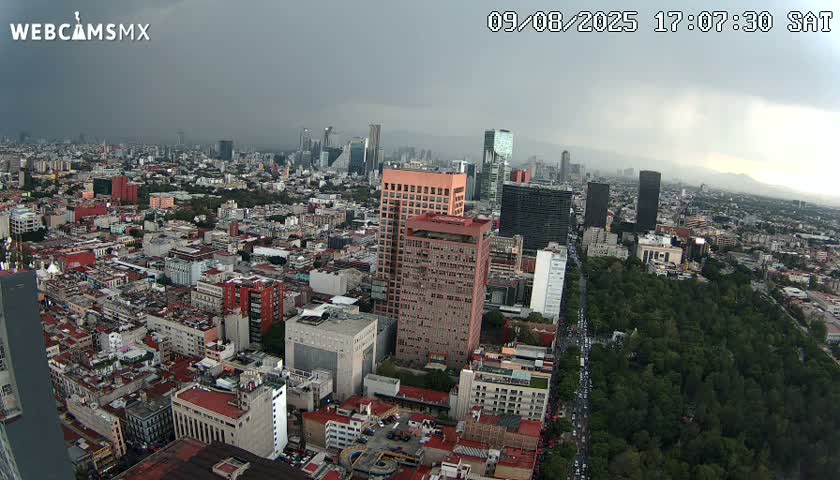 West Facing of Mexico City from Torre Latino Americana Tower Live Cam - Cuauhtemoc, Ciudad de Mexico, Mexico