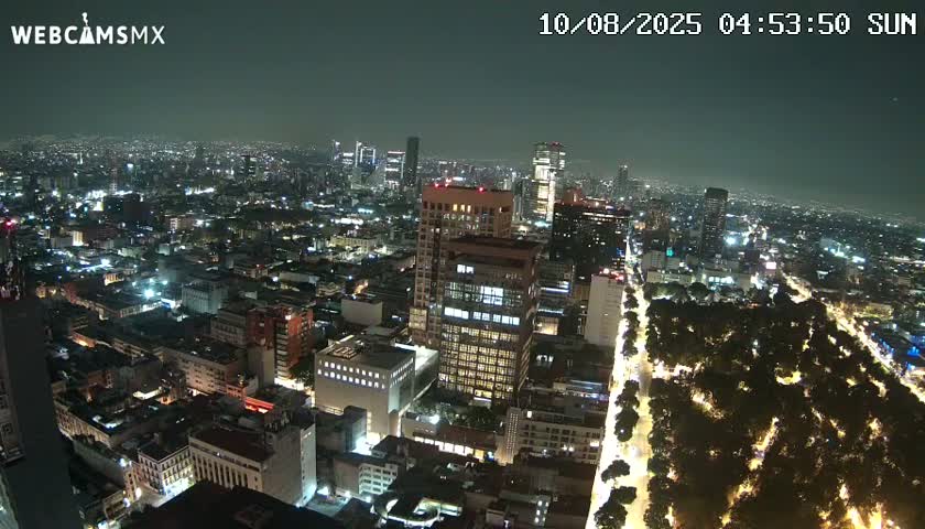West Facing of Mexico City from Torre Latino Americana Tower Live Cam - Cuauhtemoc, Ciudad de Mexico, Mexico