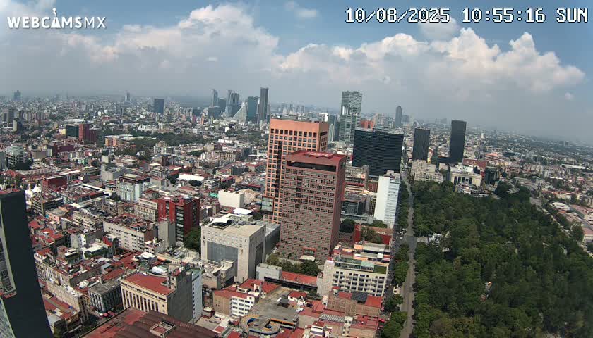 West Facing of Mexico City from Torre Latino Americana Tower Live Cam - Cuauhtemoc, Ciudad de Mexico, Mexico