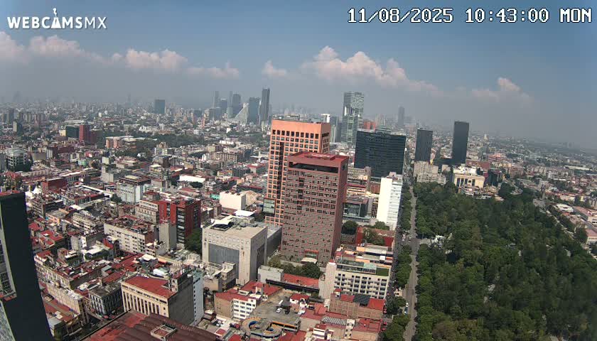 West Facing of Mexico City from Torre Latino Americana Tower Live Cam - Cuauhtemoc, Ciudad de Mexico, Mexico