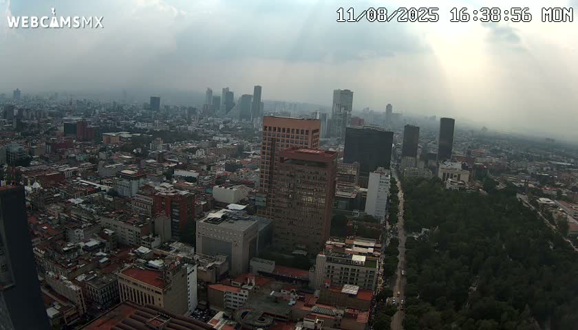 West Facing of Mexico City from Torre Latino Americana Tower Live Cam - Cuauhtemoc, Ciudad de Mexico, Mexico
