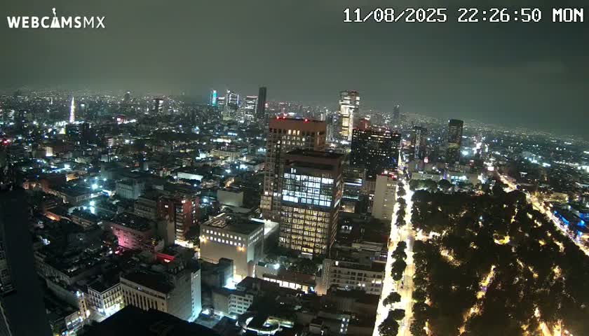 West Facing of Mexico City from Torre Latino Americana Tower Live Cam - Cuauhtemoc, Ciudad de Mexico, Mexico