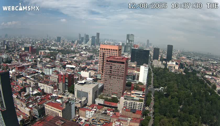 West Facing of Mexico City from Torre Latino Americana Tower Live Cam - Cuauhtemoc, Ciudad de Mexico, Mexico
