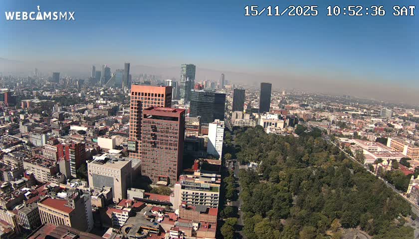 West Facing of Mexico City from Torre Latino Americana Tower Live Cam - Cuauhtemoc, Ciudad de Mexico, Mexico