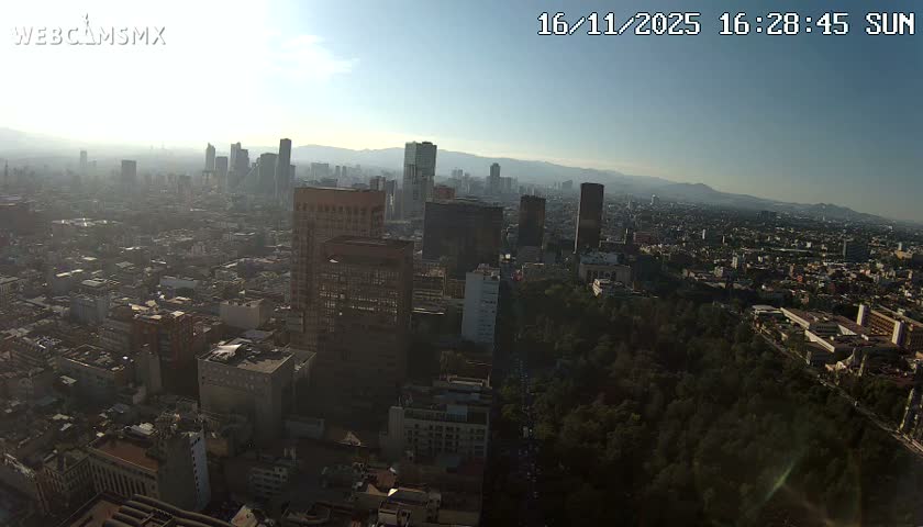West Facing of Mexico City from Torre Latino Americana Tower Live Cam - Cuauhtemoc, Ciudad de Mexico, Mexico