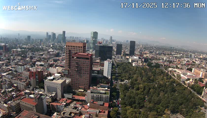 West Facing of Mexico City from Torre Latino Americana Tower Live Cam - Cuauhtemoc, Ciudad de Mexico, Mexico