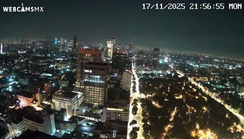 West Facing of Mexico City from Torre Latino Americana Tower Live Cam - Cuauhtemoc, Ciudad de Mexico, Mexico
