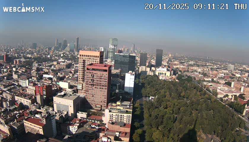 West Facing of Mexico City from Torre Latino Americana Tower Live Cam - Cuauhtemoc, Ciudad de Mexico, Mexico