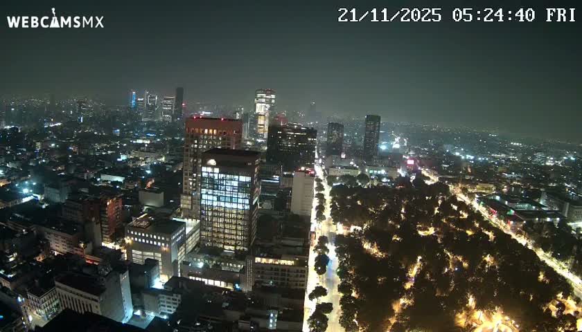 West Facing of Mexico City from Torre Latino Americana Tower Live Cam - Cuauhtemoc, Ciudad de Mexico, Mexico
