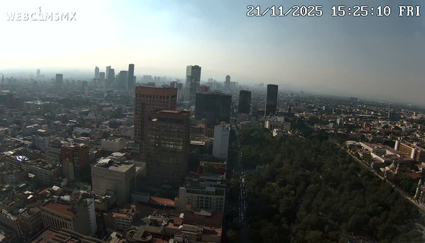 West Facing of Mexico City from Torre Latino Americana Tower Live Cam - Cuauhtemoc, Ciudad de Mexico, Mexico