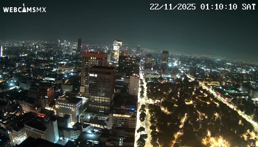 West Facing of Mexico City from Torre Latino Americana Tower Live Cam - Cuauhtemoc, Ciudad de Mexico, Mexico
