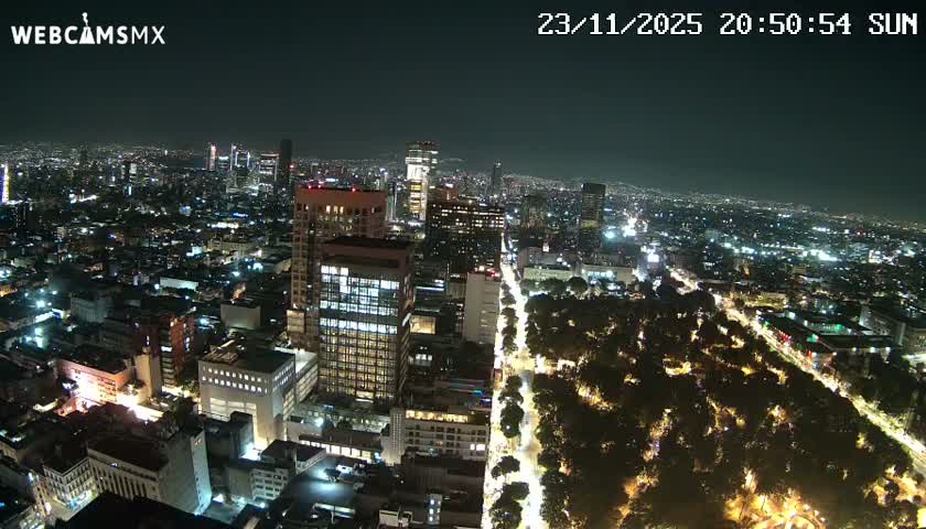 West Facing of Mexico City from Torre Latino Americana Tower Live Cam - Cuauhtemoc, Ciudad de Mexico, Mexico