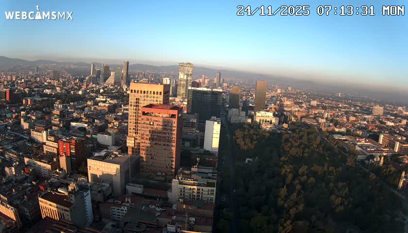 West Facing of Mexico City from Torre Latino Americana Tower Live Cam - Cuauhtemoc, Ciudad de Mexico, Mexico