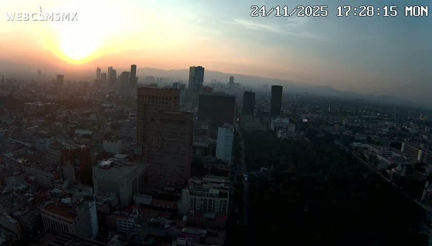 West Facing of Mexico City from Torre Latino Americana Tower Live Cam - Cuauhtemoc, Ciudad de Mexico, Mexico