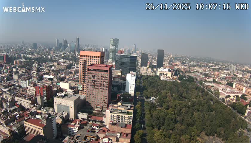 West Facing of Mexico City from Torre Latino Americana Tower Live Cam - Cuauhtemoc, Ciudad de Mexico, Mexico