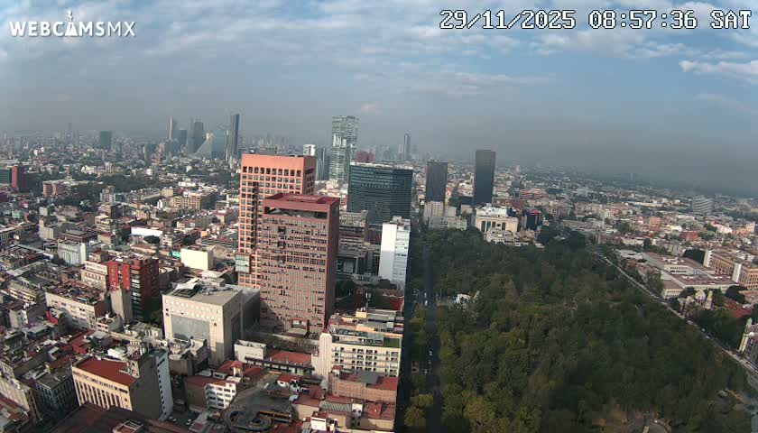 West Facing of Mexico City from Torre Latino Americana Tower Live Cam - Cuauhtemoc, Ciudad de Mexico, Mexico