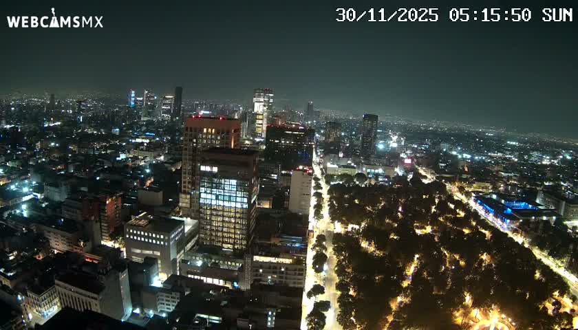 West Facing of Mexico City from Torre Latino Americana Tower Live Cam - Cuauhtemoc, Ciudad de Mexico, Mexico