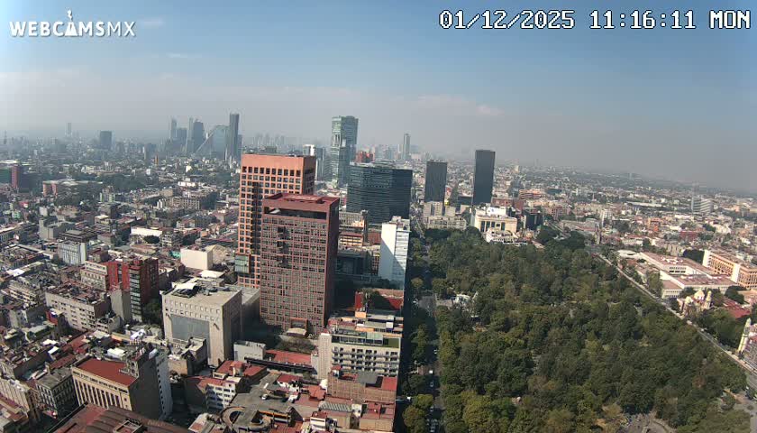 West Facing of Mexico City from Torre Latino Americana Tower Live Cam - Cuauhtemoc, Ciudad de Mexico, Mexico