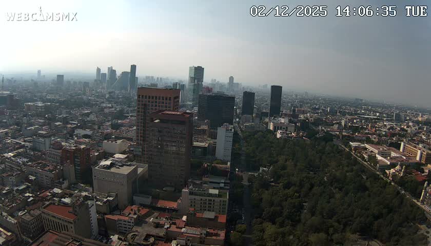 West Facing of Mexico City from Torre Latino Americana Tower Live Cam - Cuauhtemoc, Ciudad de Mexico, Mexico