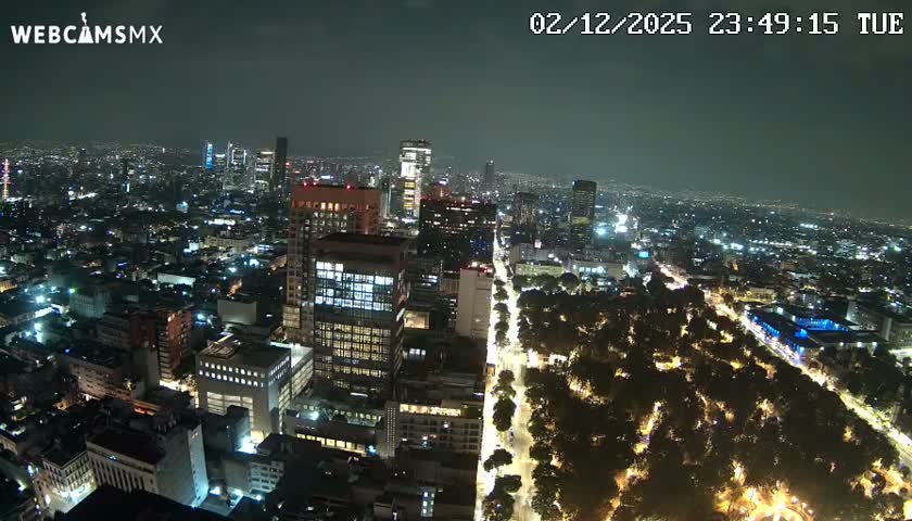 West Facing of Mexico City from Torre Latino Americana Tower Live Cam - Cuauhtemoc, Ciudad de Mexico, Mexico