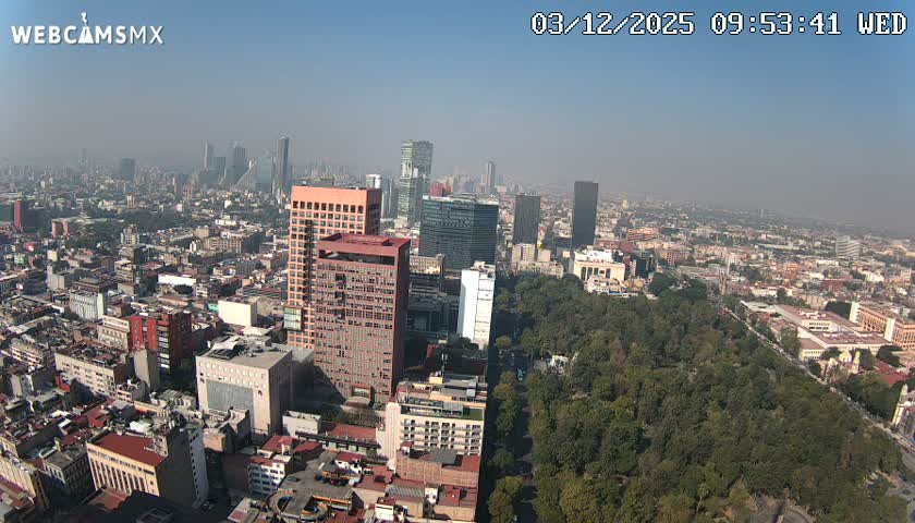 West Facing of Mexico City from Torre Latino Americana Tower Live Cam - Cuauhtemoc, Ciudad de Mexico, Mexico