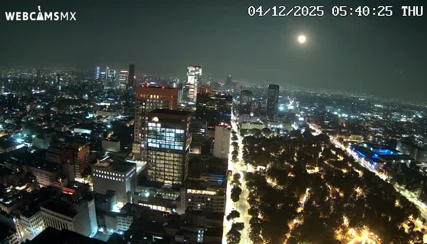 West Facing of Mexico City from Torre Latino Americana Tower Live Cam - Cuauhtemoc, Ciudad de Mexico, Mexico