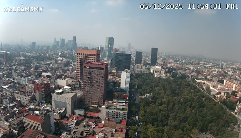 West Facing of Mexico City from Torre Latino Americana Tower Live Cam - Cuauhtemoc, Ciudad de Mexico, Mexico