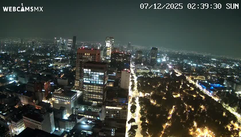 West Facing of Mexico City from Torre Latino Americana Tower Live Cam - Cuauhtemoc, Ciudad de Mexico, Mexico