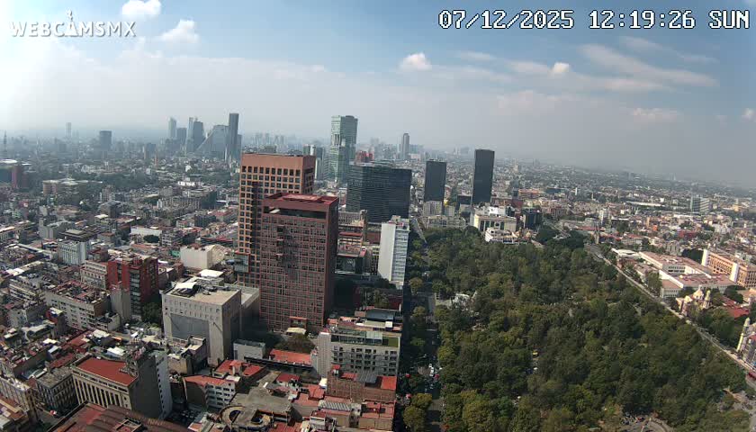 West Facing of Mexico City from Torre Latino Americana Tower Live Cam - Cuauhtemoc, Ciudad de Mexico, Mexico
