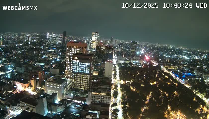 West Facing of Mexico City from Torre Latino Americana Tower Live Cam - Cuauhtemoc, Ciudad de Mexico, Mexico