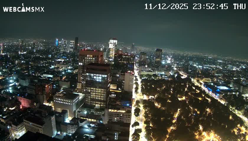 West Facing of Mexico City from Torre Latino Americana Tower Live Cam - Cuauhtemoc, Ciudad de Mexico, Mexico