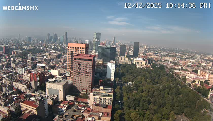 West Facing of Mexico City from Torre Latino Americana Tower Live Cam - Cuauhtemoc, Ciudad de Mexico, Mexico