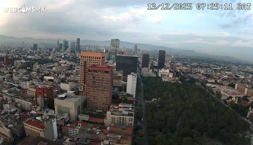 West Facing of Mexico City from Torre Latino Americana Tower Live Cam - Cuauhtemoc, Ciudad de Mexico, Mexico