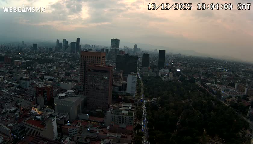 West Facing of Mexico City from Torre Latino Americana Tower Live Cam - Cuauhtemoc, Ciudad de Mexico, Mexico