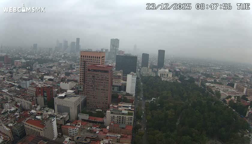 West Facing of Mexico City from Torre Latino Americana Tower Live Cam - Cuauhtemoc, Ciudad de Mexico, Mexico
