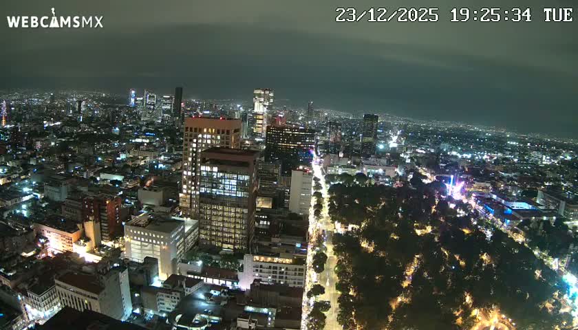 West Facing of Mexico City from Torre Latino Americana Tower Live Cam - Cuauhtemoc, Ciudad de Mexico, Mexico