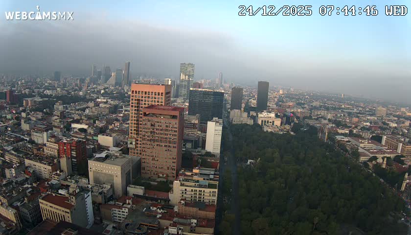West Facing of Mexico City from Torre Latino Americana Tower Live Cam - Cuauhtemoc, Ciudad de Mexico, Mexico