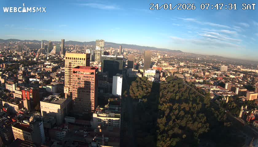 West Facing of Mexico City from Torre Latino Americana Tower Live Cam - Cuauhtemoc, Ciudad de Mexico, Mexico