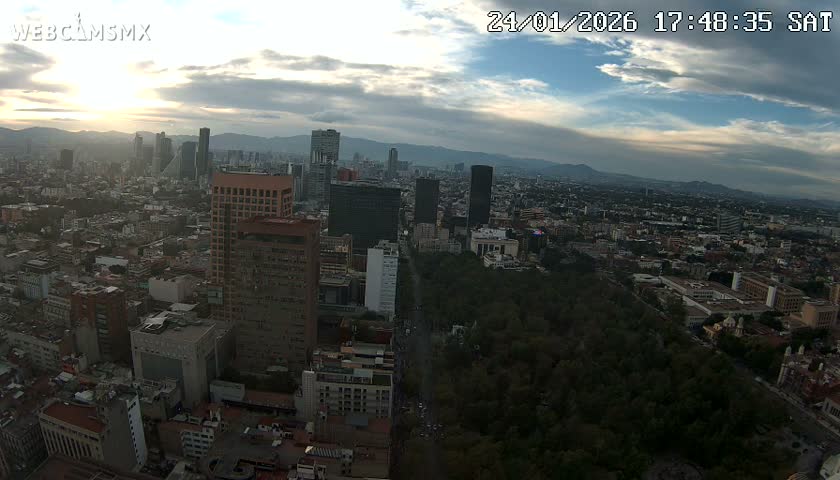 West Facing of Mexico City from Torre Latino Americana Tower Live Cam - Cuauhtemoc, Ciudad de Mexico, Mexico