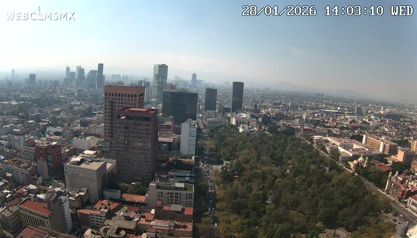 West Facing of Mexico City from Torre Latino Americana Tower Live Cam - Cuauhtemoc, Ciudad de Mexico, Mexico