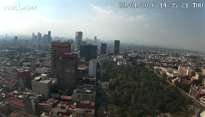 West Facing of Mexico City from Torre Latino Americana Tower Live Cam - Cuauhtemoc, Ciudad de Mexico, Mexico