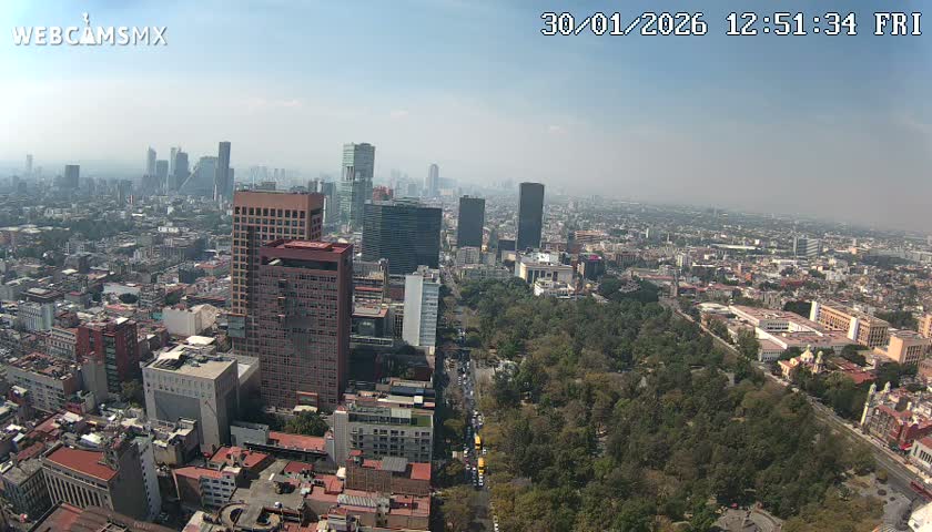 West Facing of Mexico City from Torre Latino Americana Tower Live Cam - Cuauhtemoc, Ciudad de Mexico, Mexico