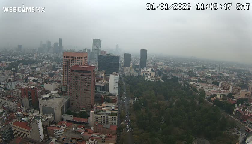 West Facing of Mexico City from Torre Latino Americana Tower Live Cam - Cuauhtemoc, Ciudad de Mexico, Mexico