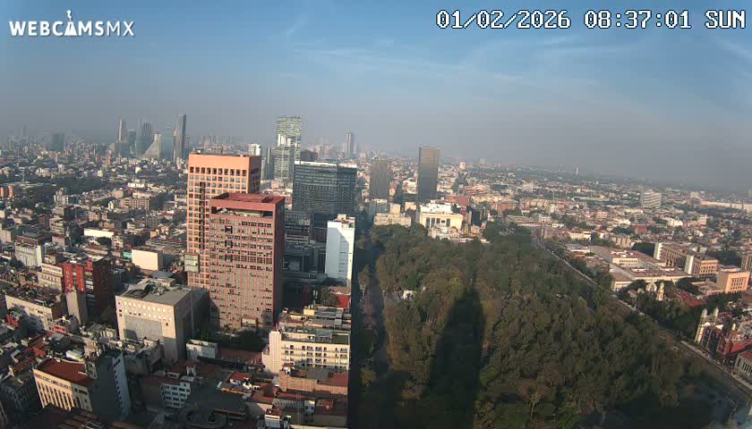 West Facing of Mexico City from Torre Latino Americana Tower Live Cam - Cuauhtemoc, Ciudad de Mexico, Mexico