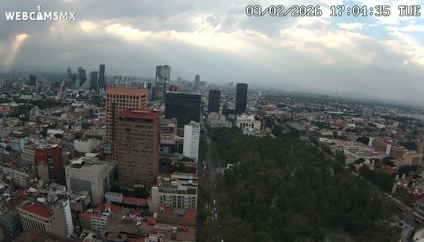 West Facing of Mexico City from Torre Latino Americana Tower Live Cam - Cuauhtemoc, Ciudad de Mexico, Mexico