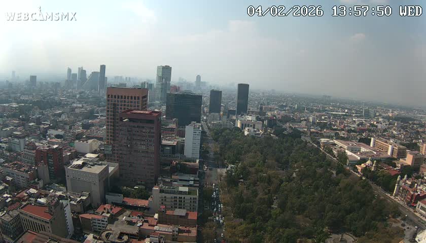 West Facing of Mexico City from Torre Latino Americana Tower Live Cam - Cuauhtemoc, Ciudad de Mexico, Mexico