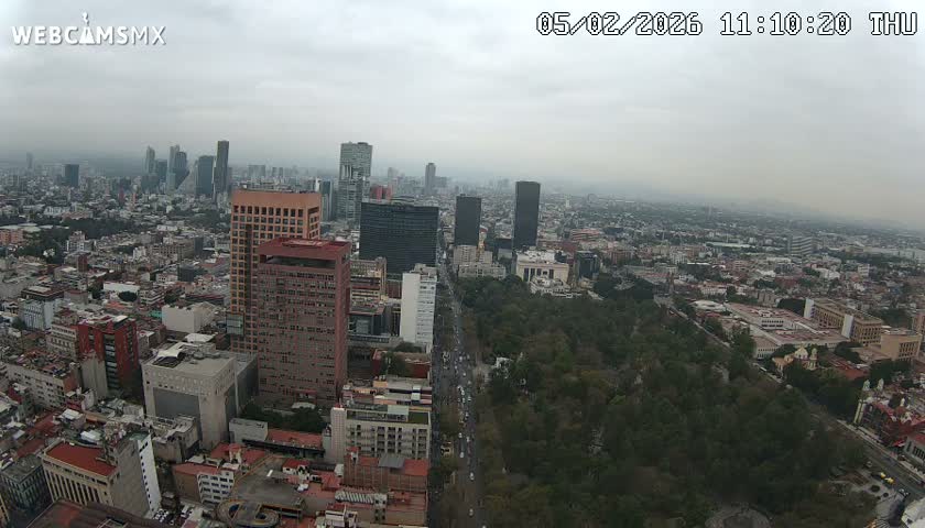 West Facing of Mexico City from Torre Latino Americana Tower Live Cam - Cuauhtemoc, Ciudad de Mexico, Mexico