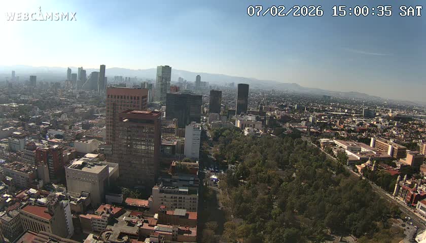 West Facing of Mexico City from Torre Latino Americana Tower Live Cam - Cuauhtemoc, Ciudad de Mexico, Mexico